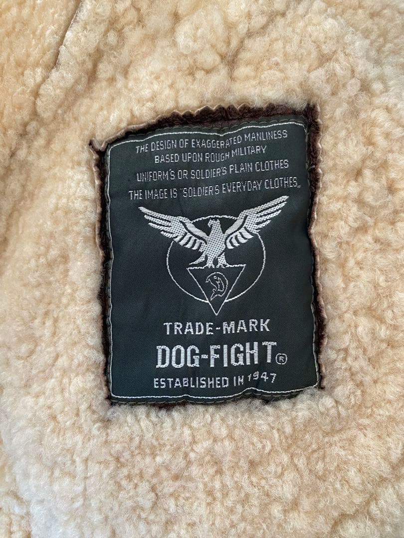 ドッグファイト B-3 ムートン フライトジャケット M 茶 羊革