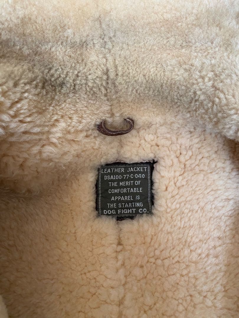 ドッグファイト B-3 ムートン フライトジャケット M 茶 羊革