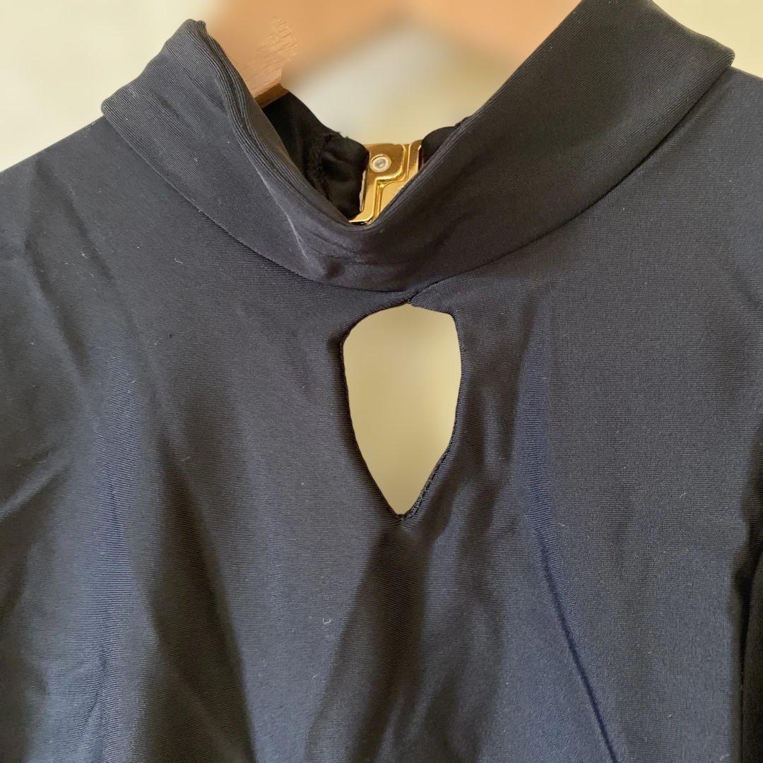 ［新品］sonata 黒 レース袖 ハイネック レオタードMサイズ