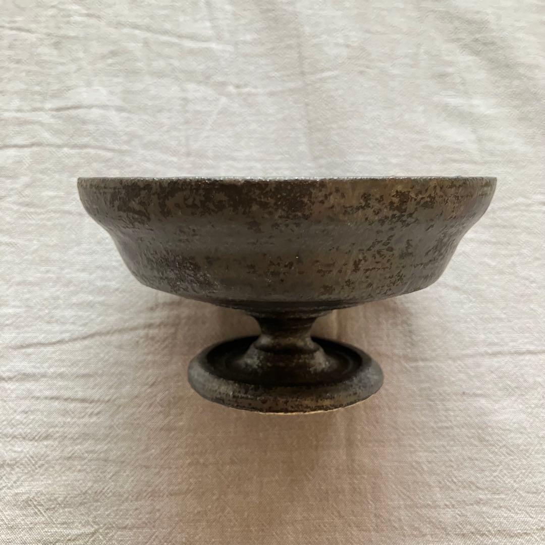 【新品未使用】安福由美子　黒錆　高台　小鉢　2点セット