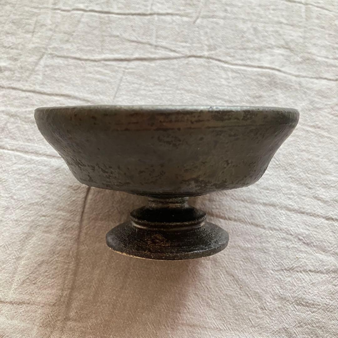 【新品未使用】安福由美子　黒錆　高台　小鉢　2点セット