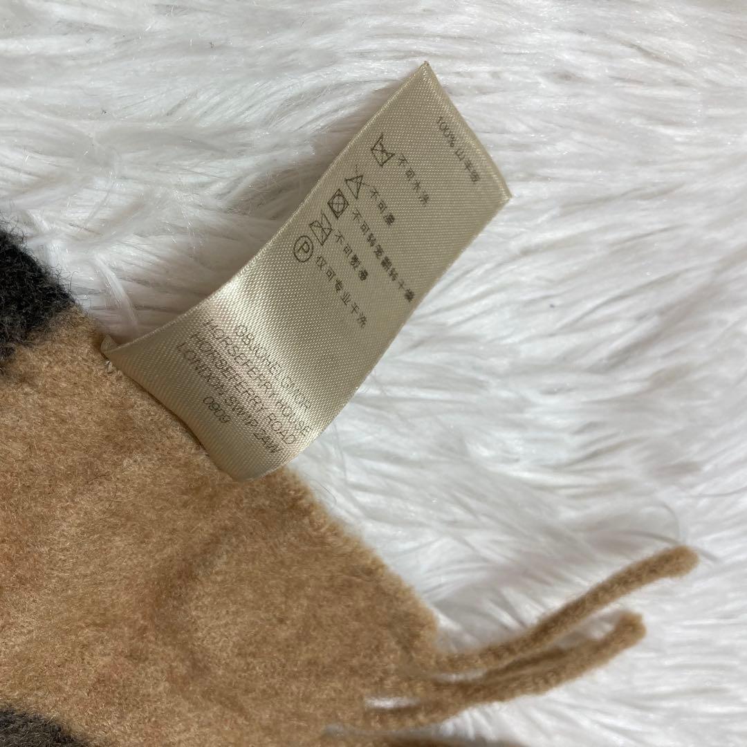 【美品】BURBERRY マフラー メガチェック ベージュ　カシミヤ100