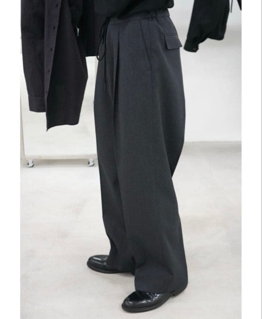 未使用級 THE RERACS ワイドスラックス 46 グレー