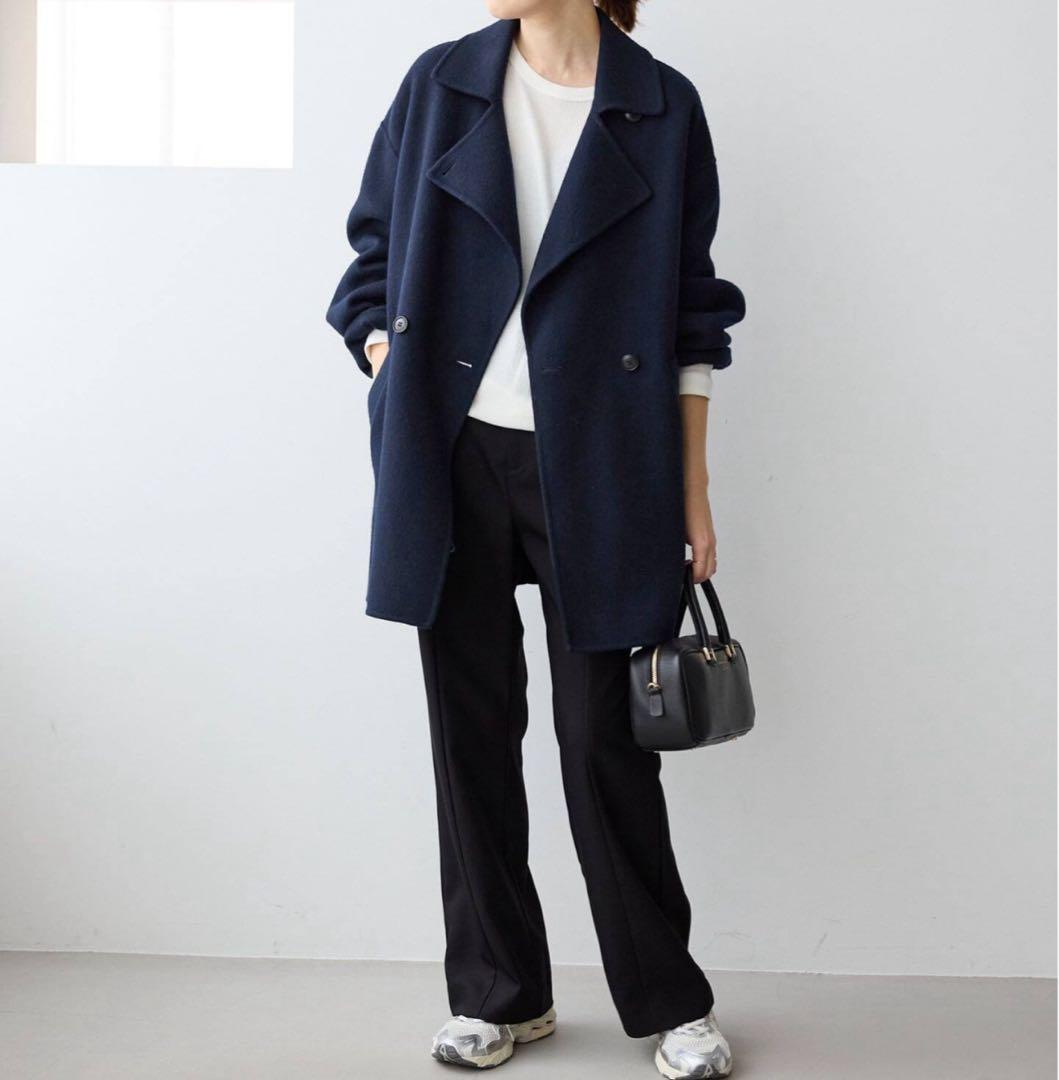 スローブイエナ souple woolダブルフェイスミドルコート