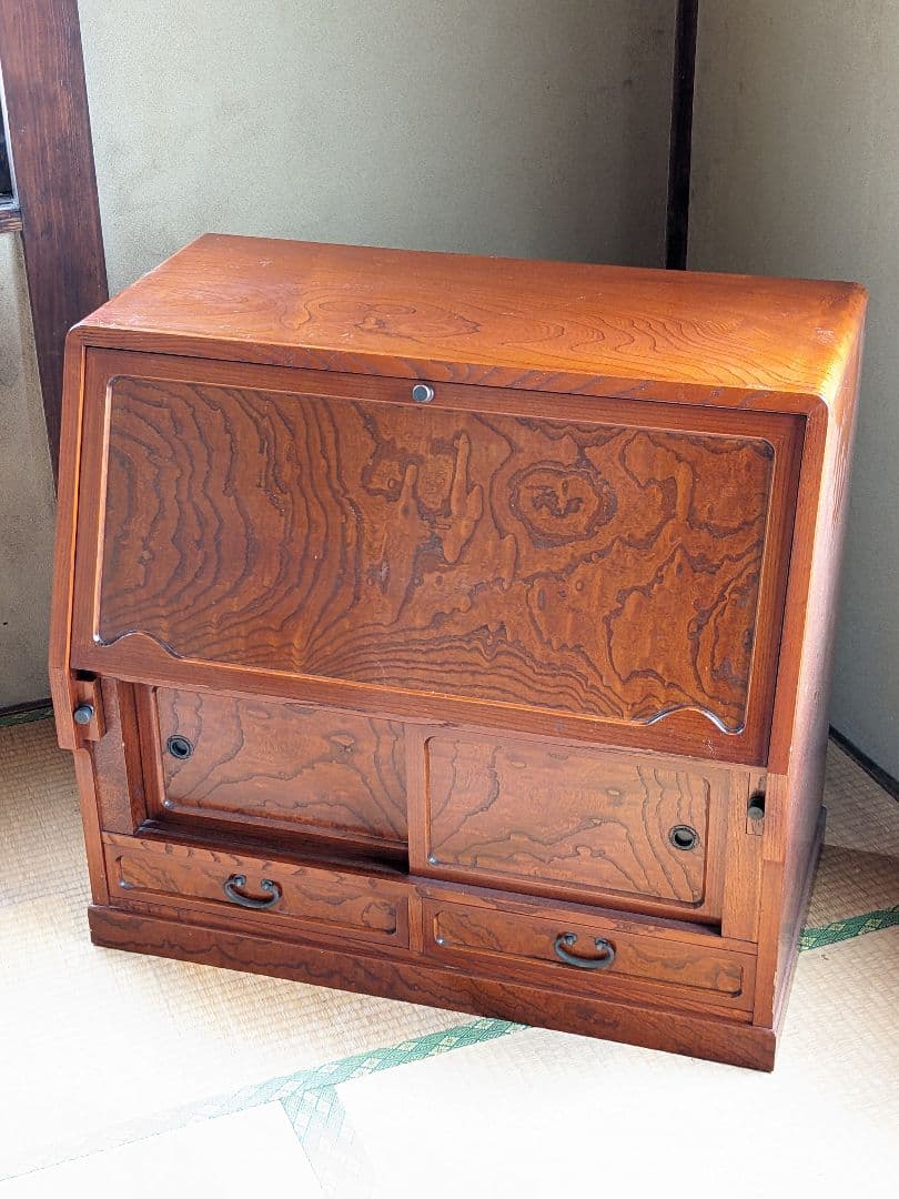 木製 折りたたみデスク 引き出し付き 帳場机