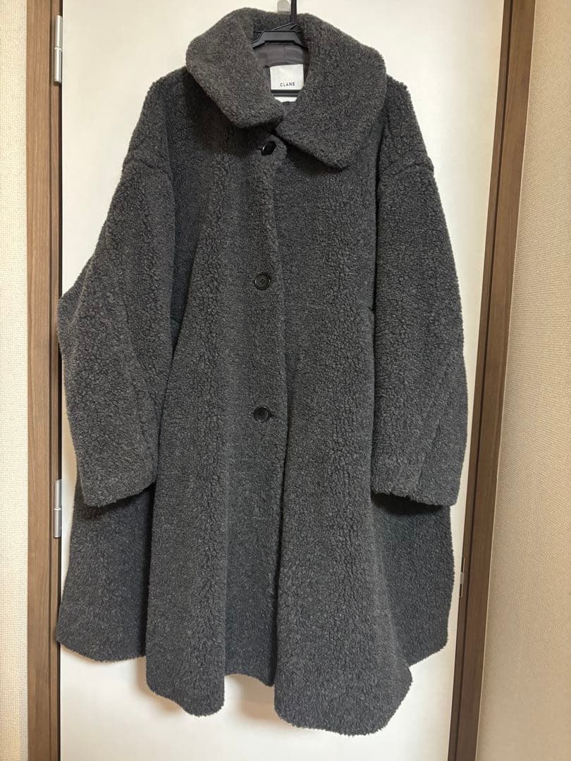 clane オーバーサイズBOAコート　グレー