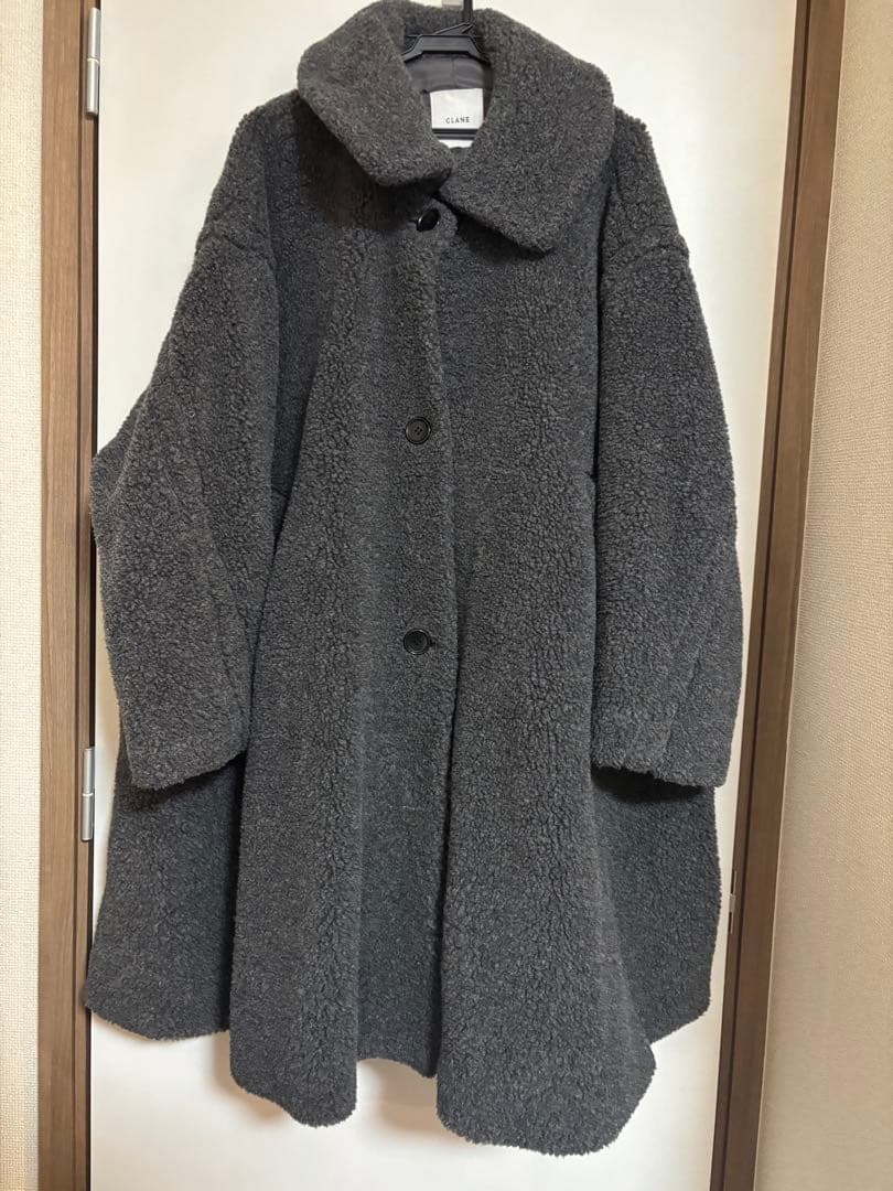 clane オーバーサイズBOAコート　グレー