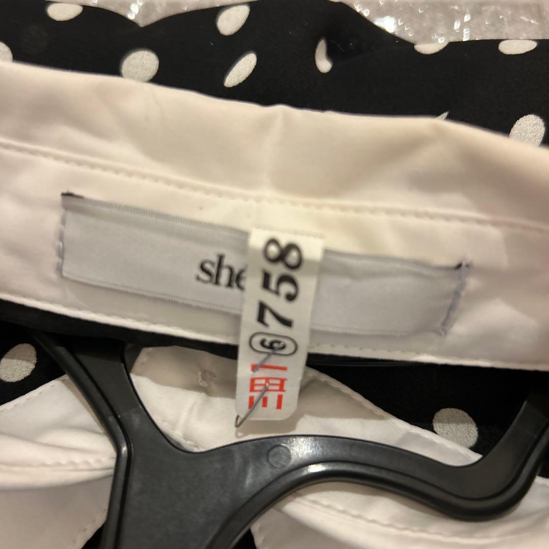 sheller シェリエ　ドットシャツオールインワン
