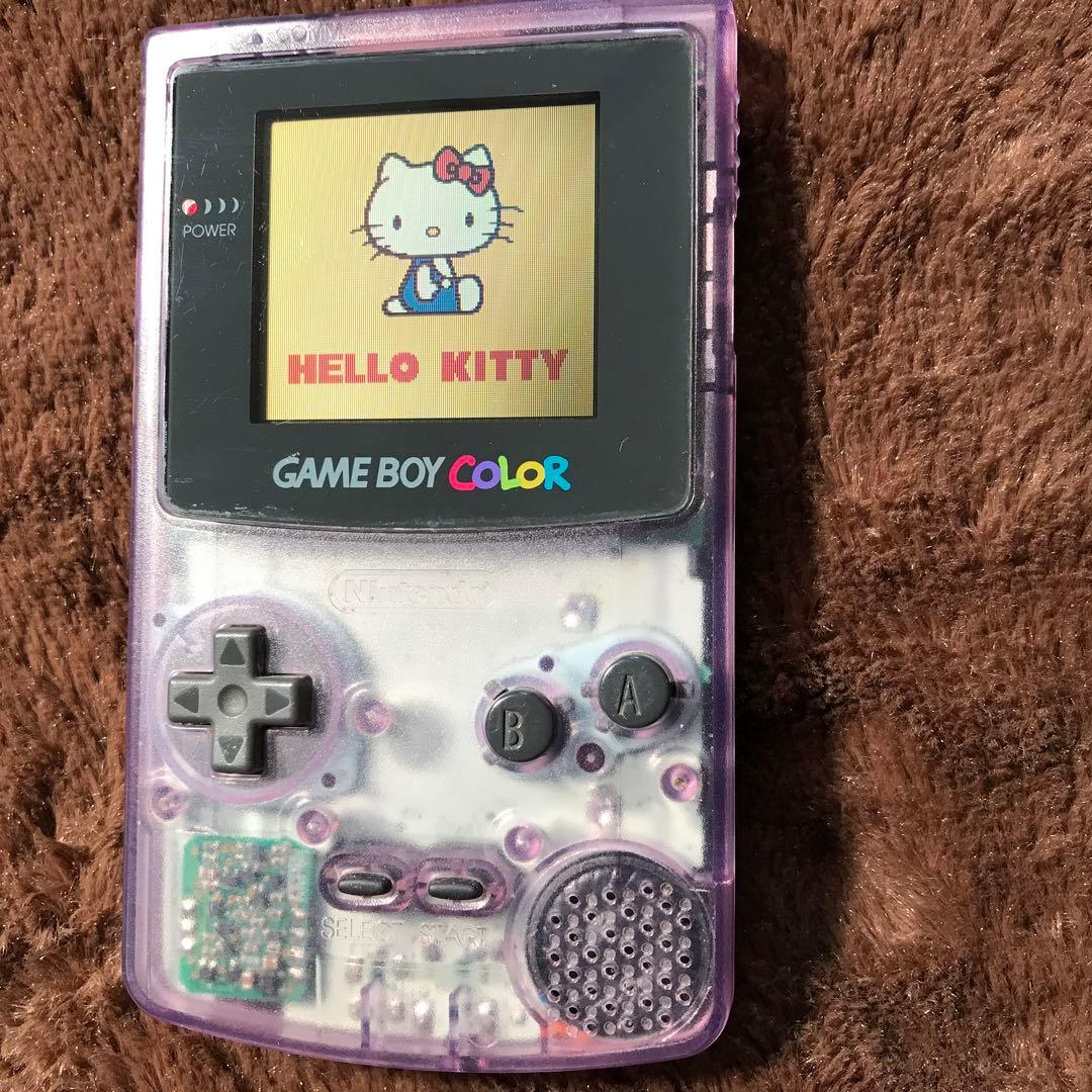 任天堂ゲームボーイカラー　クリアーパプル新品スクリーンレンズ、新品スピーカ