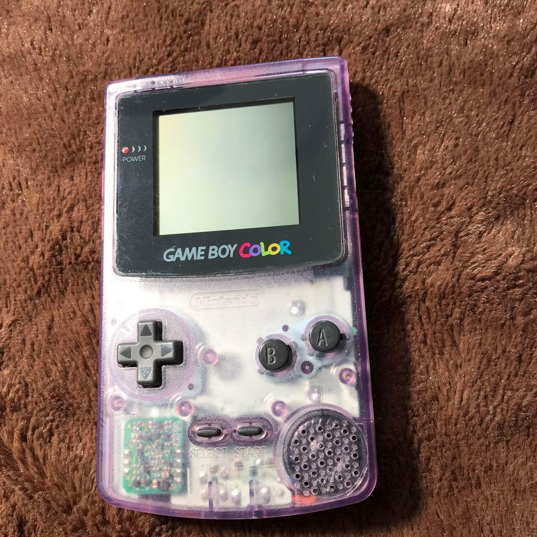 任天堂ゲームボーイカラー　クリアーパプル新品スクリーンレンズ、新品スピーカ
