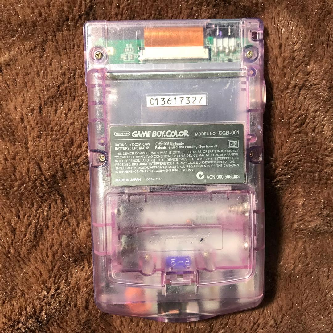 任天堂ゲームボーイカラー　クリアーパプル新品スクリーンレンズ、新品スピーカ