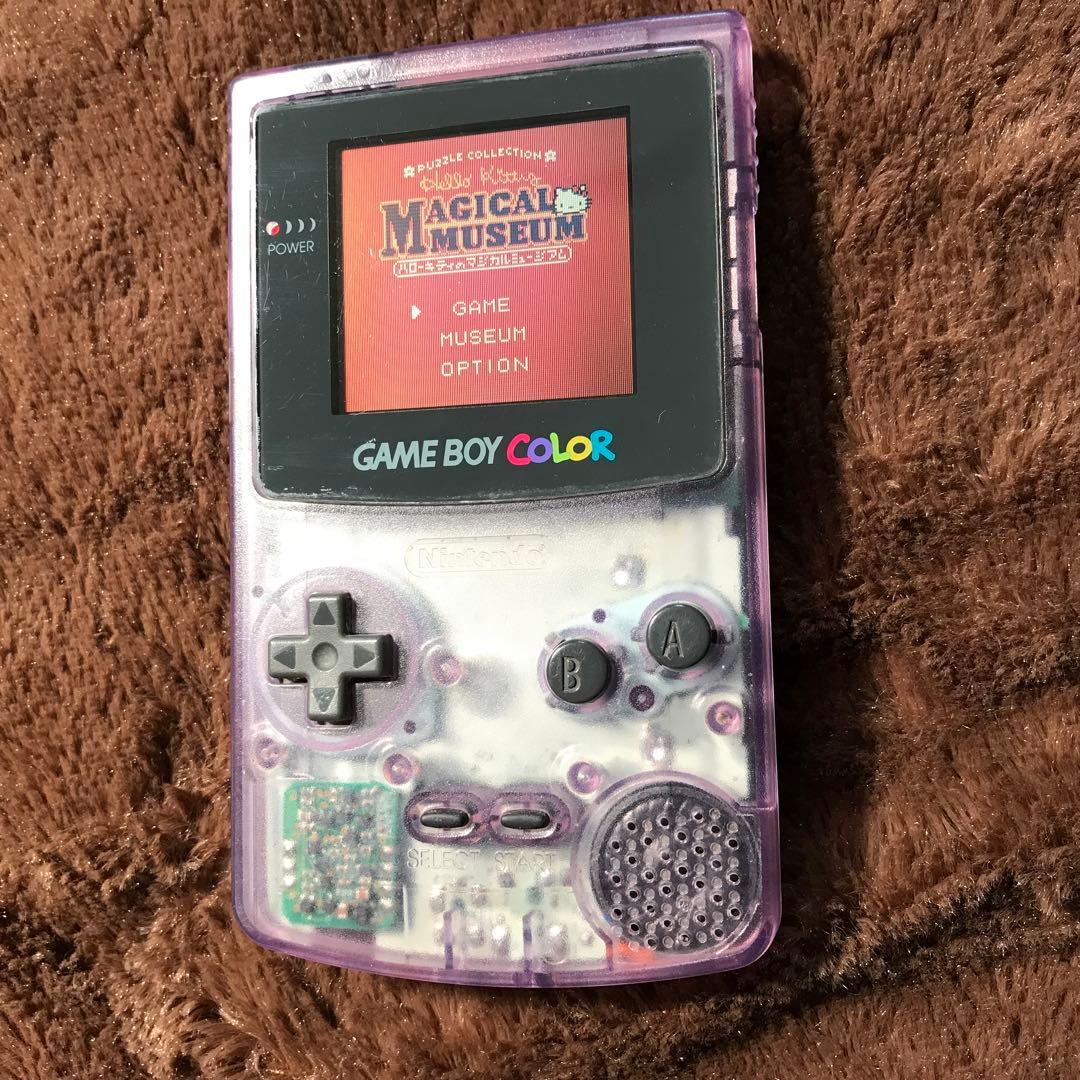 任天堂ゲームボーイカラー　クリアーパプル新品スクリーンレンズ、新品スピーカ