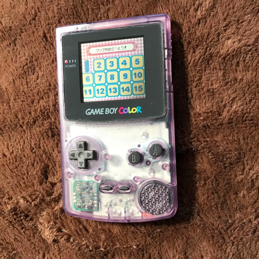 任天堂ゲームボーイカラー　クリアーパプル新品スクリーンレンズ、新品スピーカ