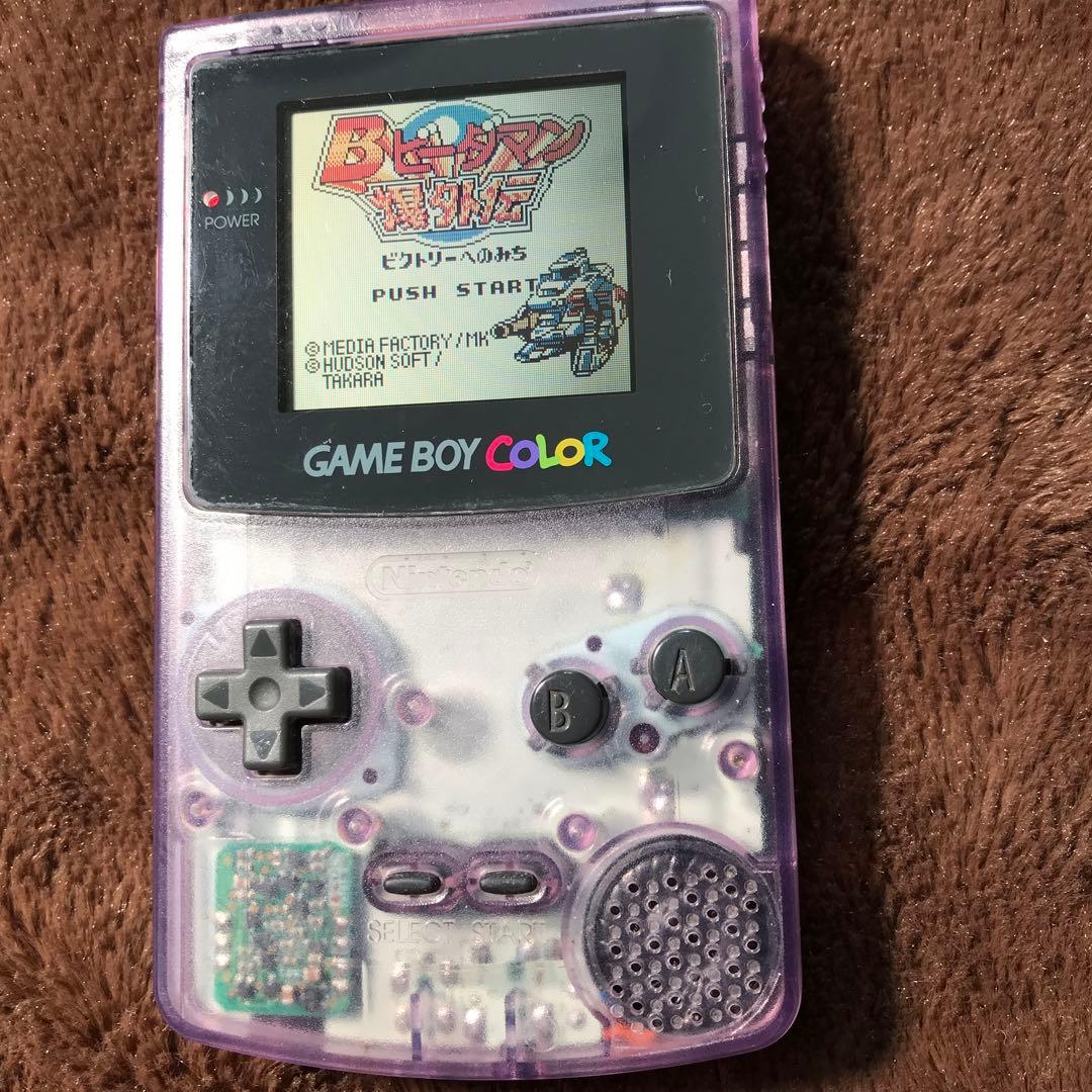 任天堂ゲームボーイカラー　クリアーパプル新品スクリーンレンズ、新品スピーカ