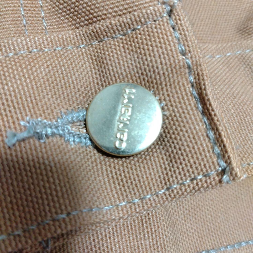★米国製本物W36*L30ノンウォッシュCARHARTTダブルニーB01ブラウン