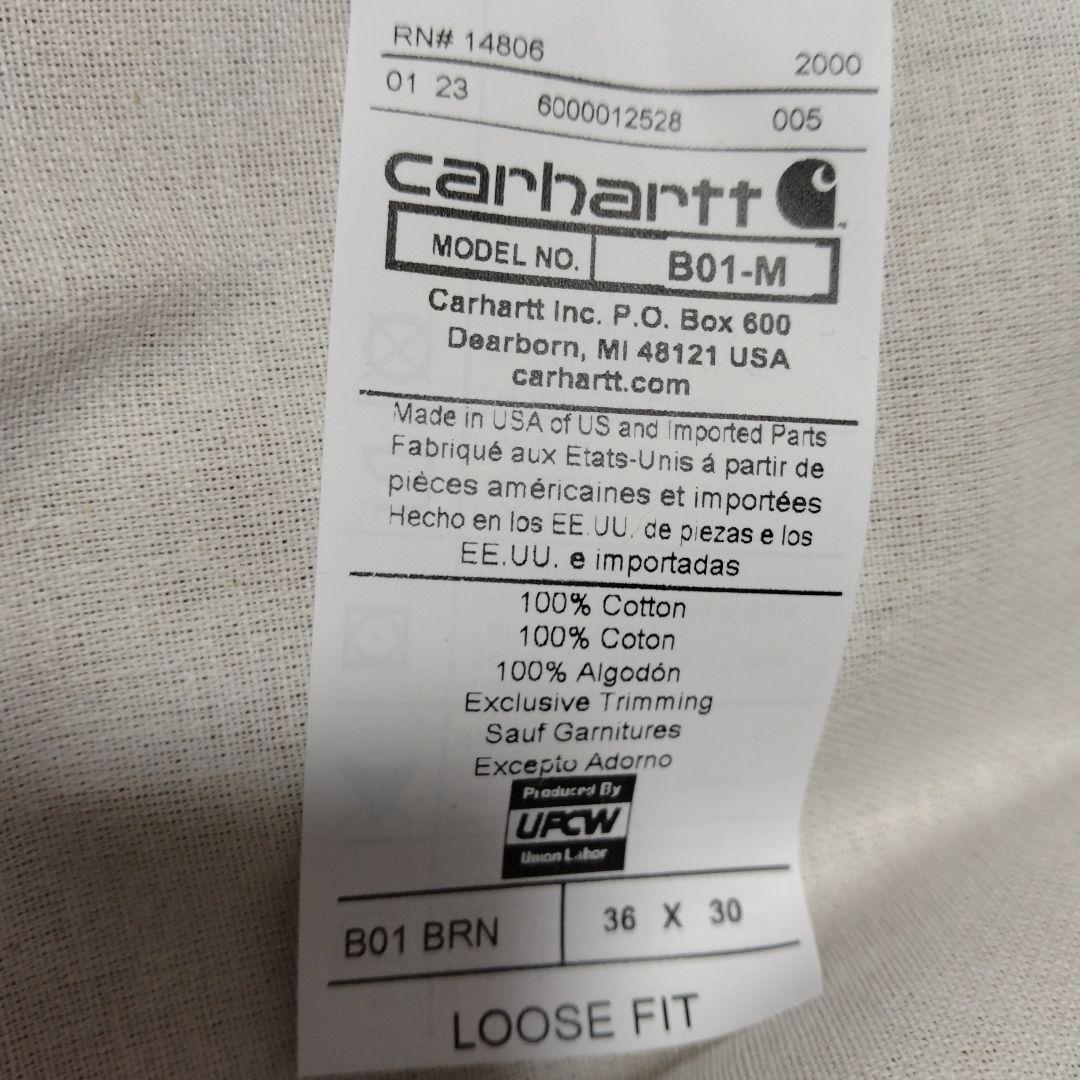 ★米国製本物W36*L30ノンウォッシュCARHARTTダブルニーB01ブラウン