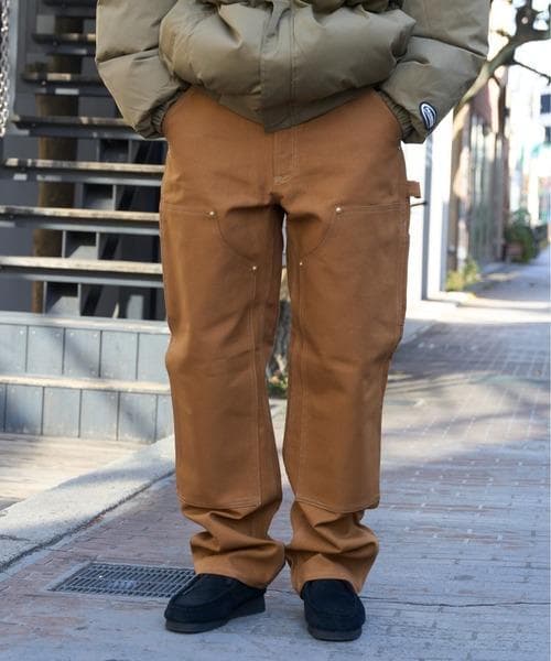 ★米国製本物W36*L30ノンウォッシュCARHARTTダブルニーB01ブラウン