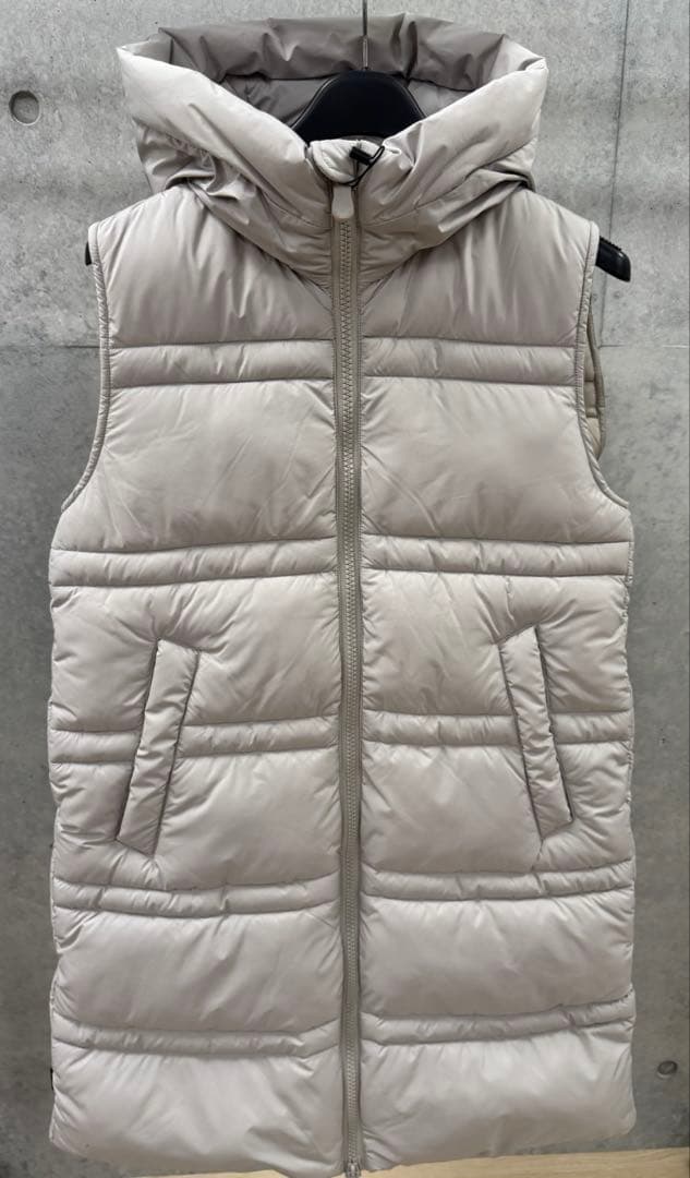 SAVE THE DUCK フード付きライトグレーのダウンベスト 1/Sサイズ