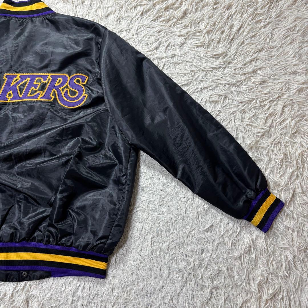 み様　NBA G-III LAKERS レイカーズ　スタジャン　デカロゴ　黒　L