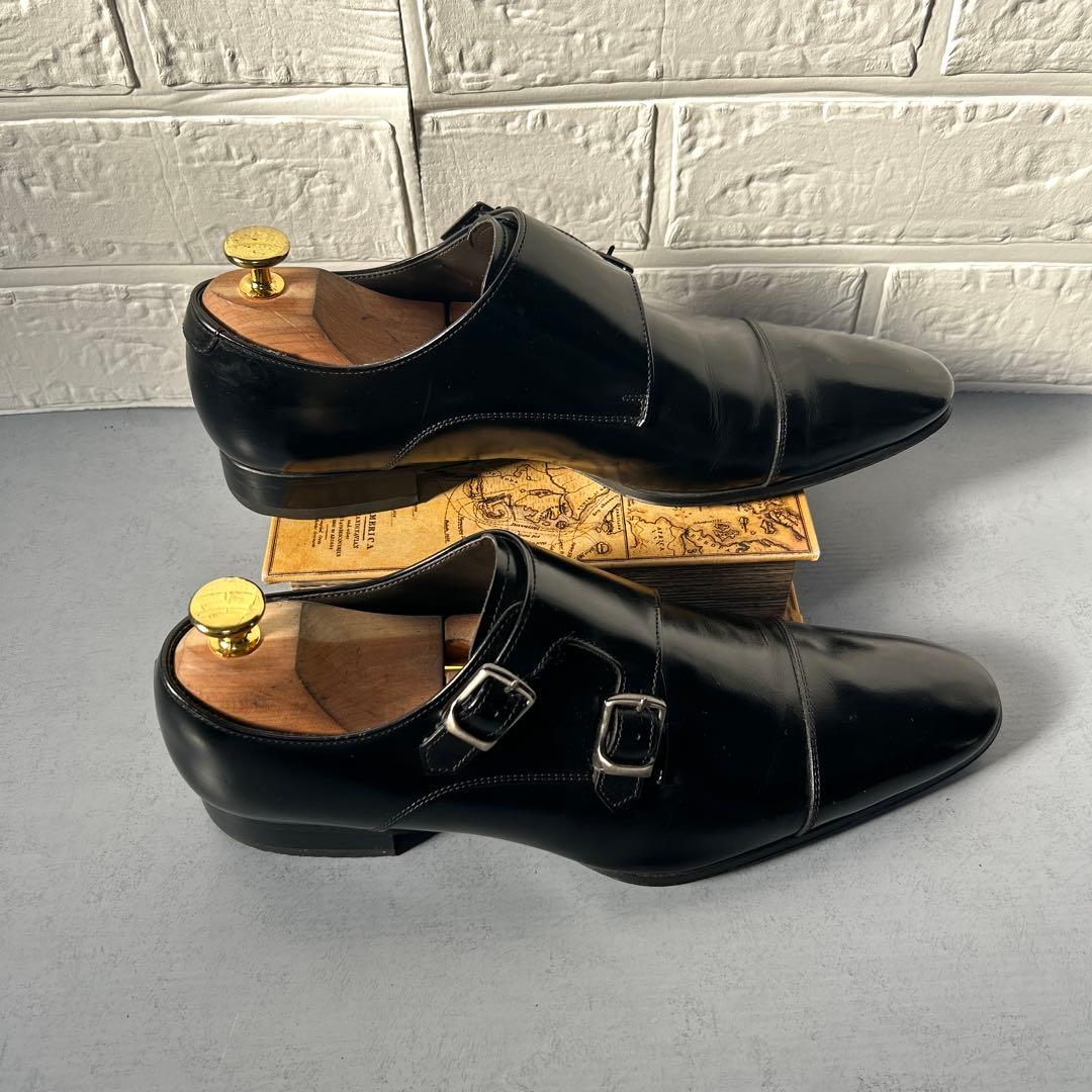 美品リーガル 636R ダブルモンク 本革 ビジネスシューズ 黒 日本製 24