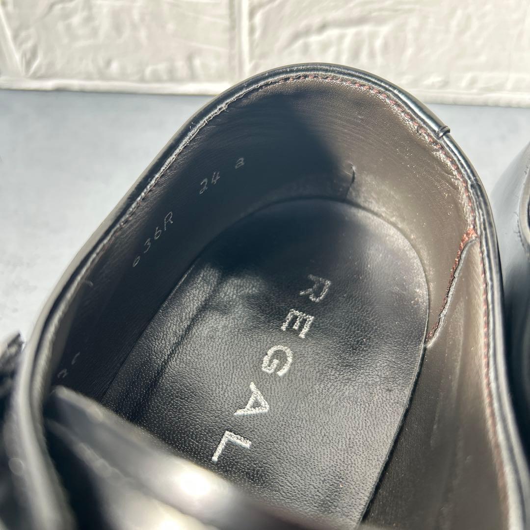 美品リーガル 636R ダブルモンク 本革 ビジネスシューズ 黒 日本製 24