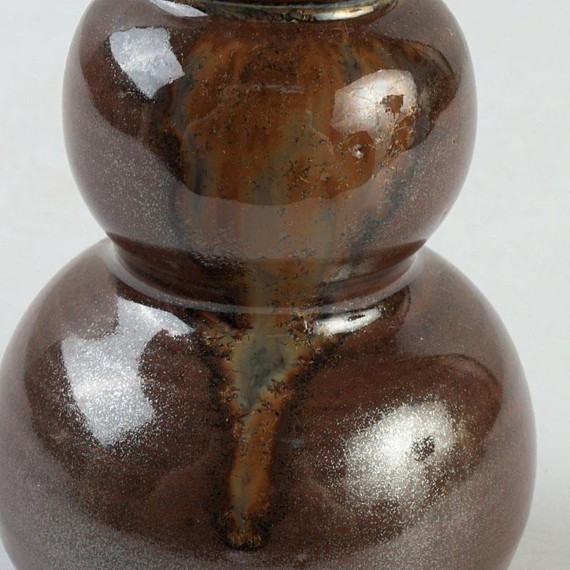 茶道具　平安　万代喜山作　瓢形茶入　仕覆付　共箱　V　9361