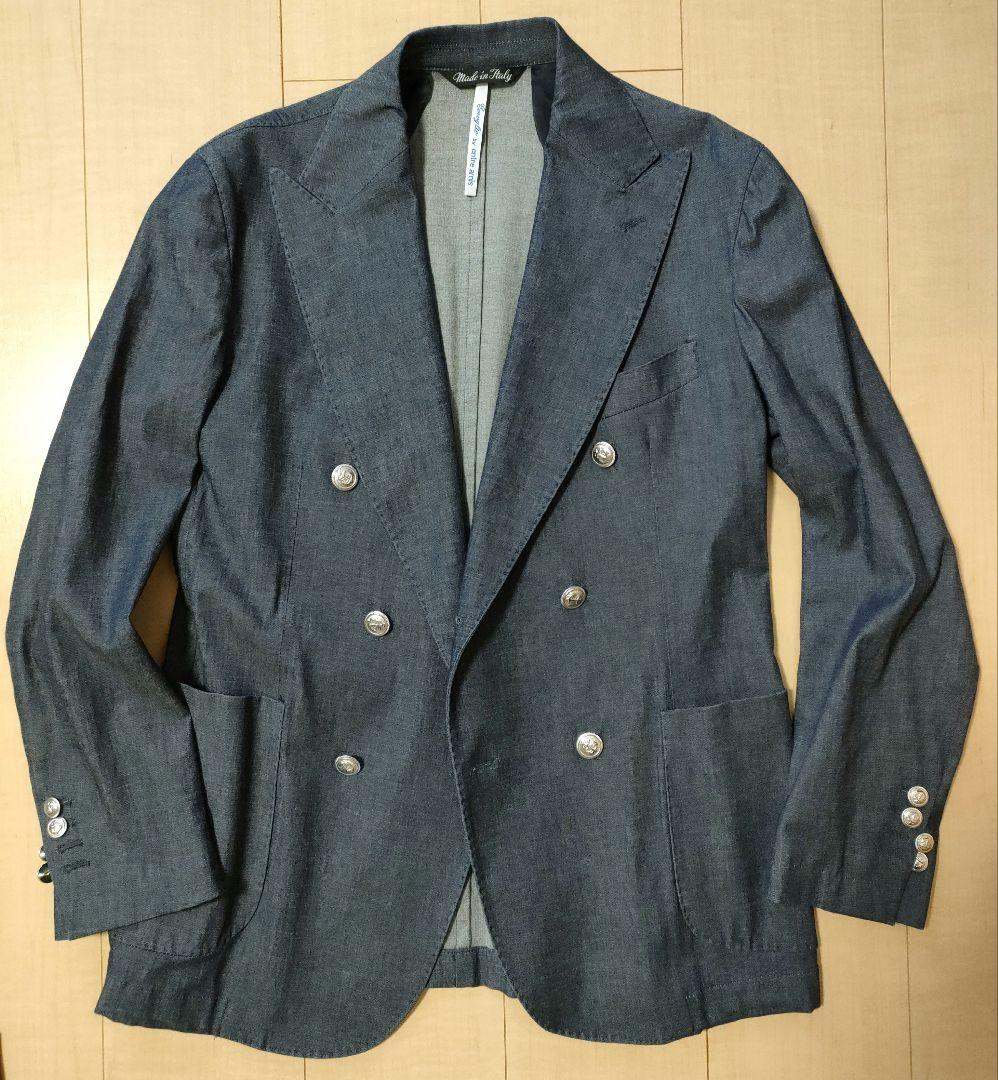 コロリオcoroglioアントレアミイタリアダブルジャケットデニムインディゴ46