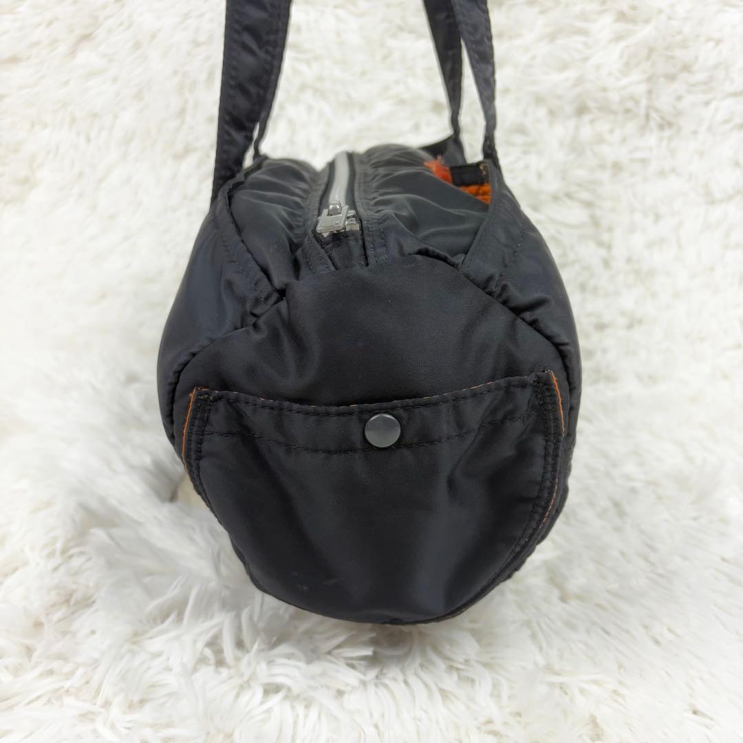 【極美品】ポーター　ミニボストンバッグ　筒形　タンカー　黒