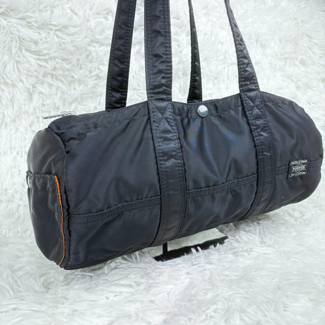 【極美品】ポーター　ミニボストンバッグ　筒形　タンカー　黒