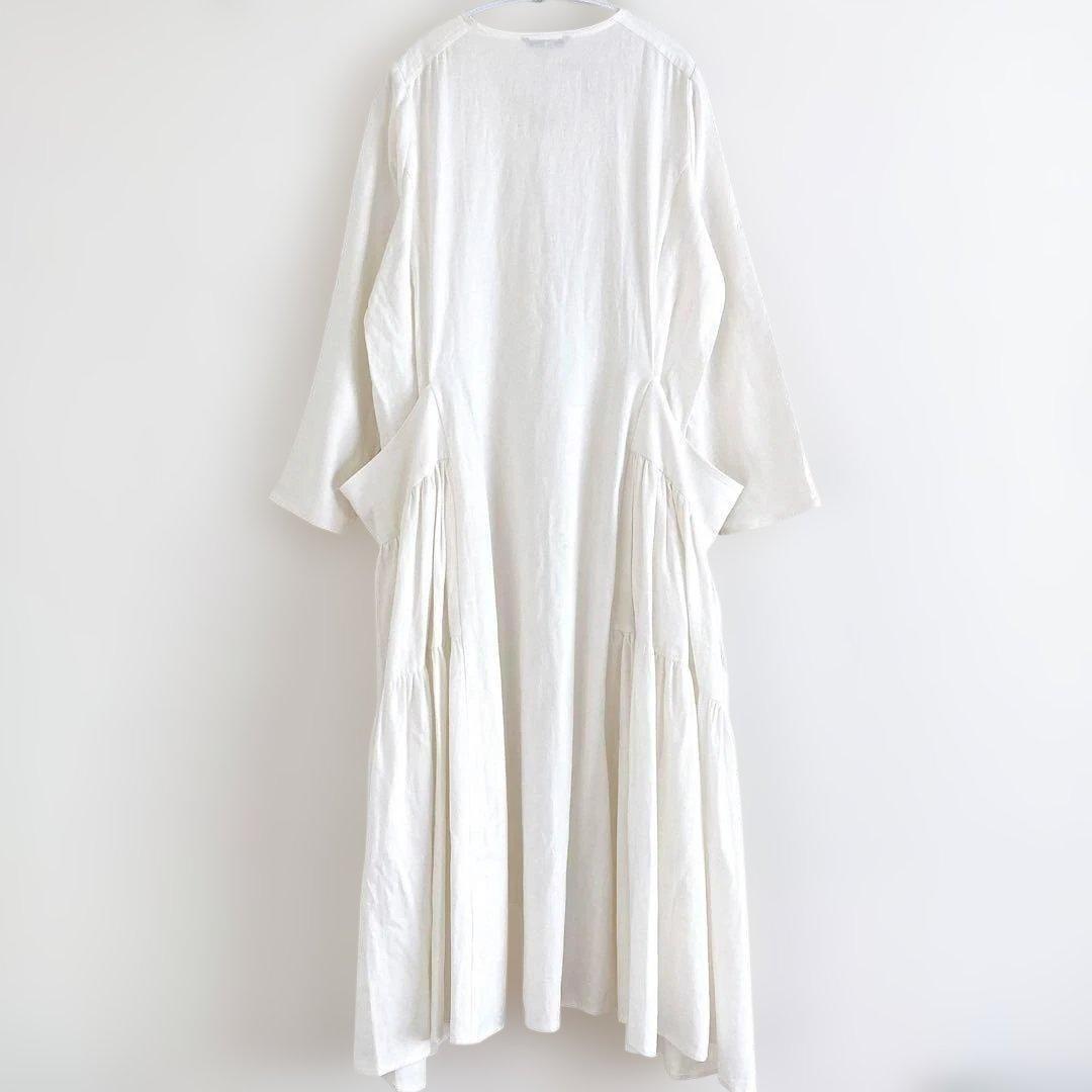 タグ付き✨ カレンソロジー　コットンリネンワンピース　白　F　綿麻