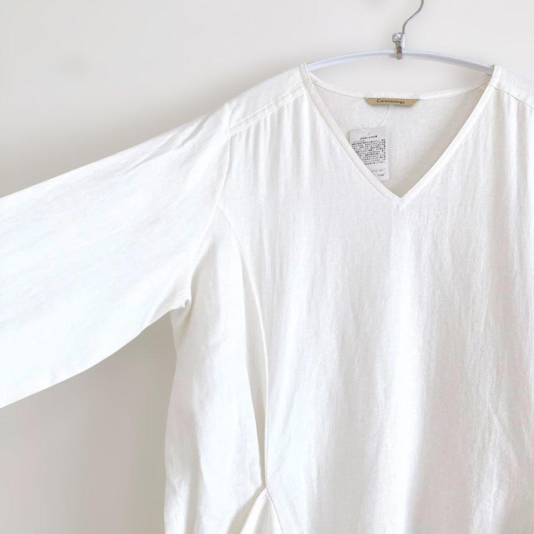 タグ付き✨ カレンソロジー　コットンリネンワンピース　白　F　綿麻