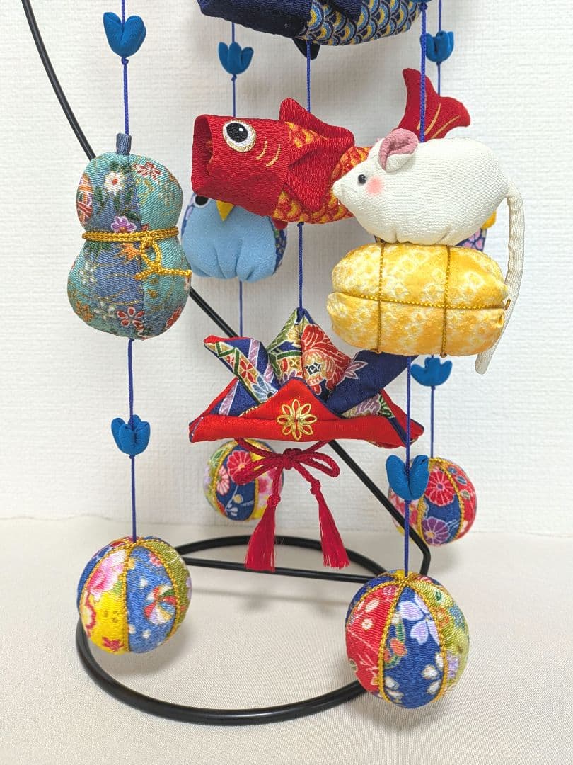 【 鯉のぼりの吊るし飾り(青) 】ちりめん細工 輪飾り 端午の節句 こどもの日