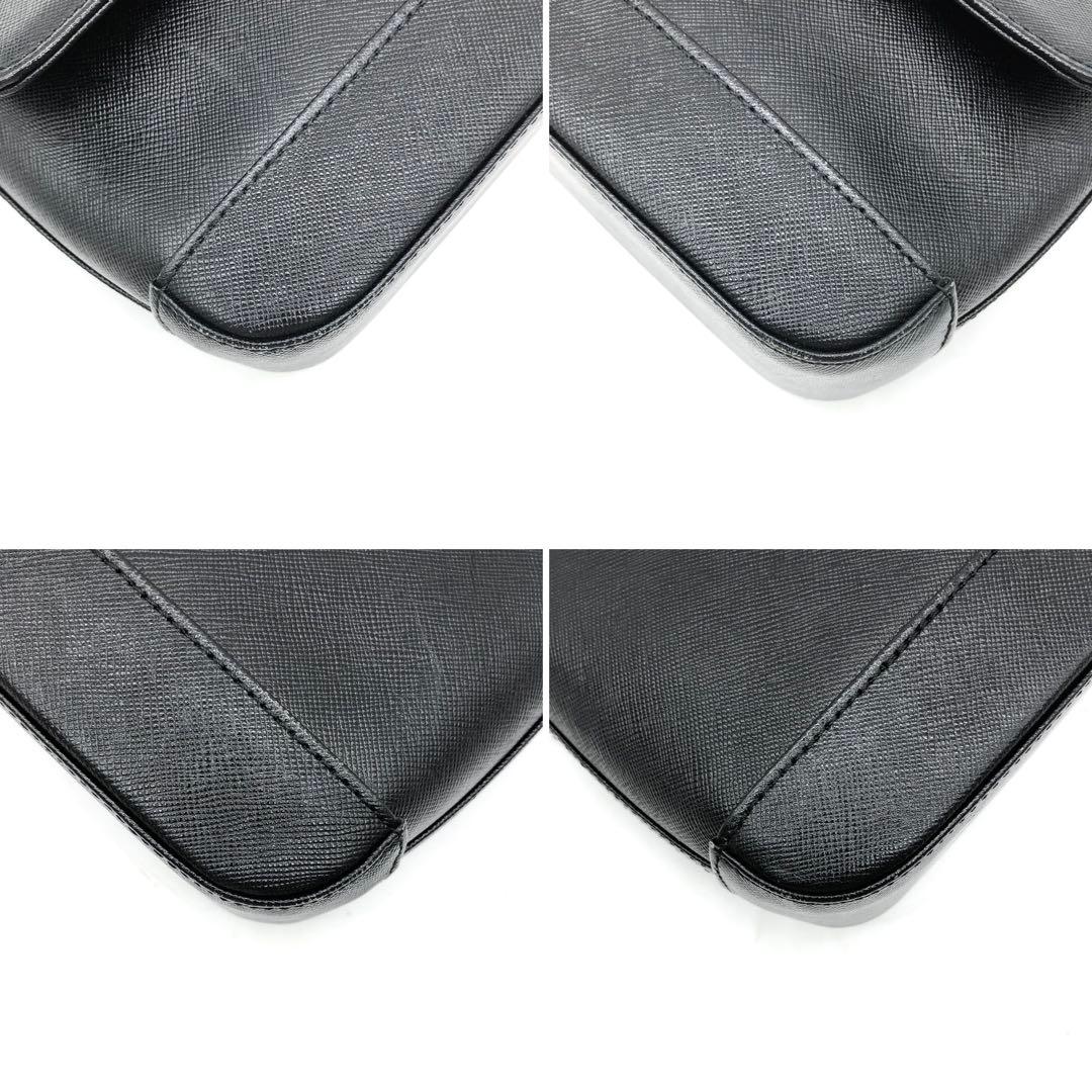 美品✨バーバリー ショルダーバッグ ロゴプレート ノバチェック レザー ブラック