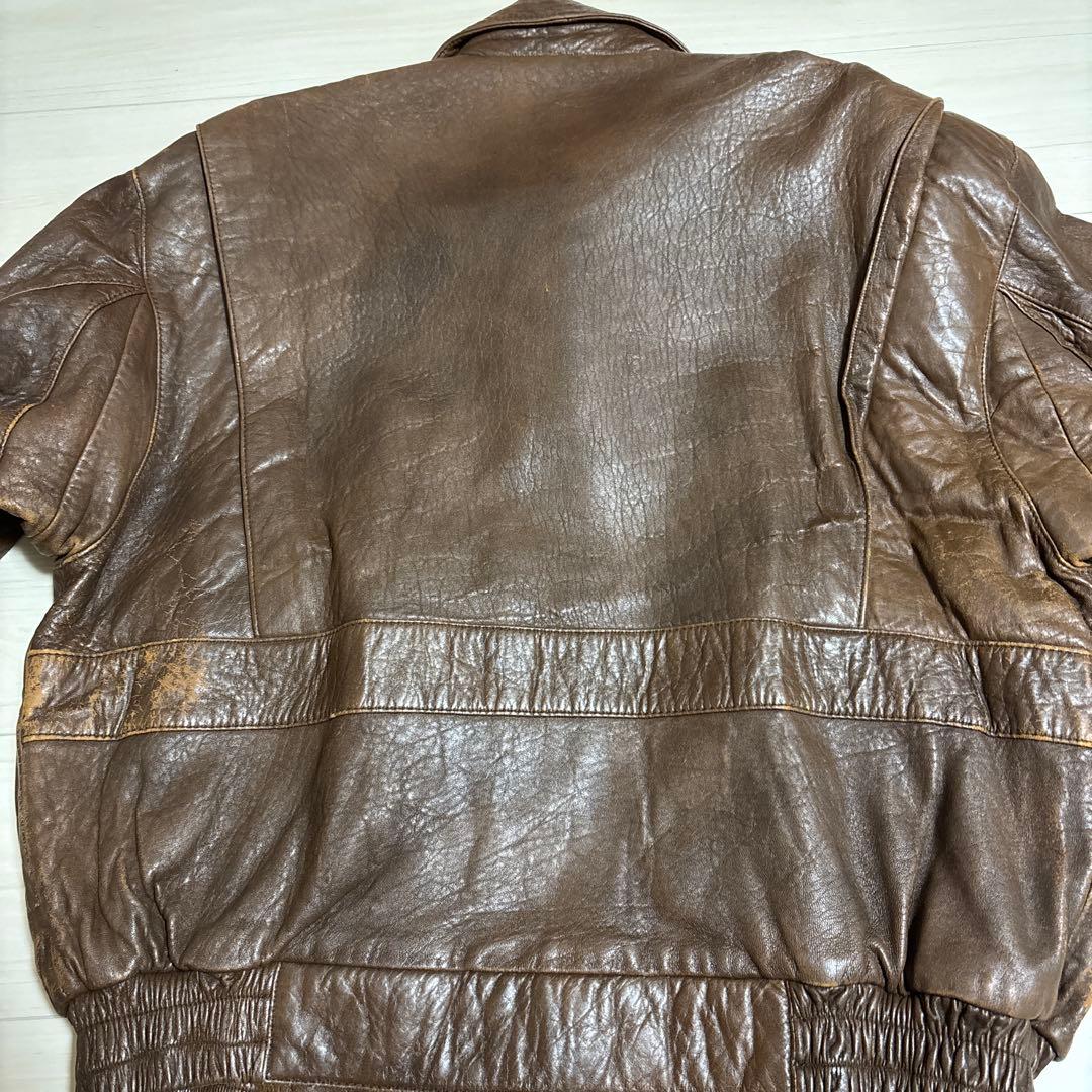 【早い者勝ち】ブラウンレザー MA-1ジャケット Mサイズ