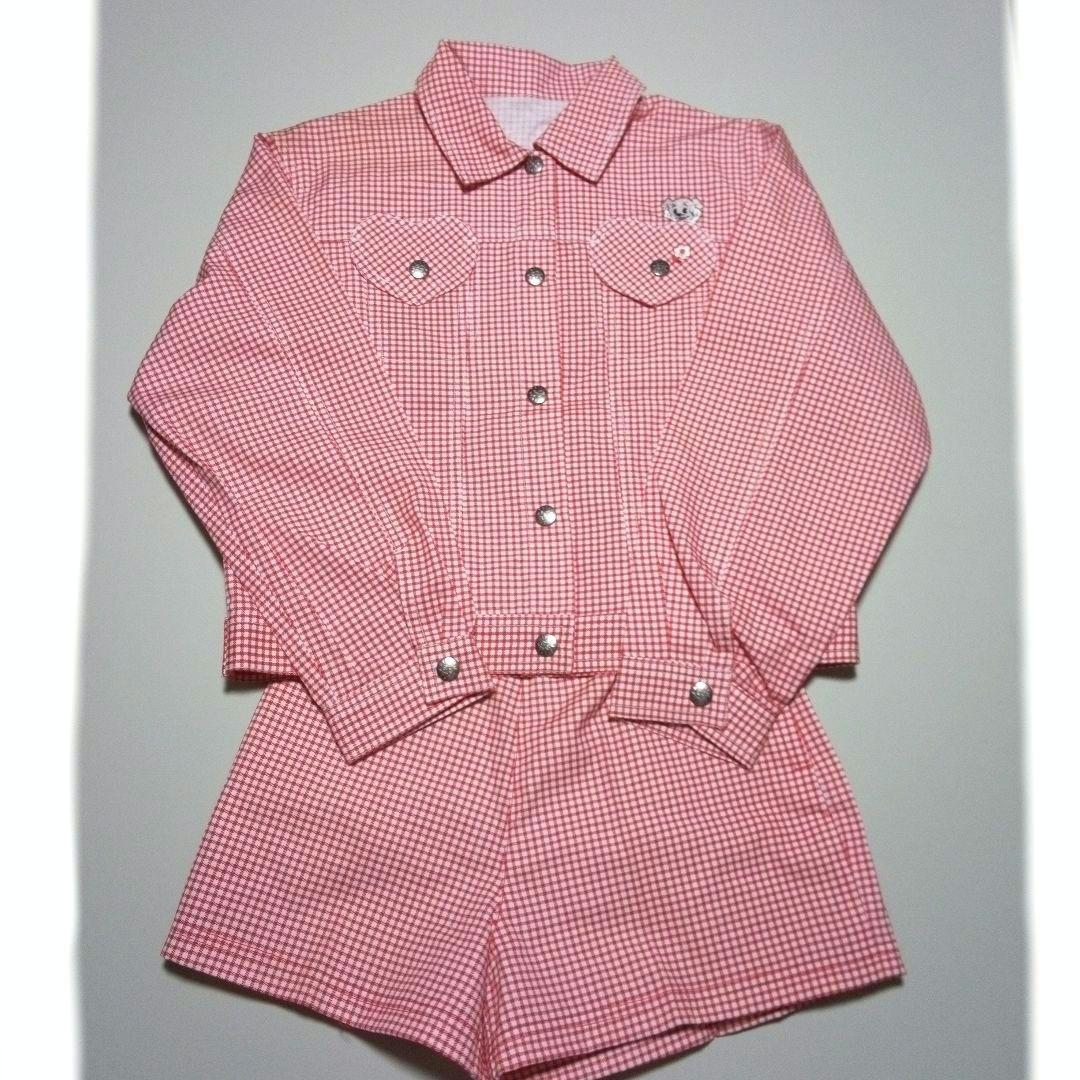 未使用品メゾピアノ　ベティ・ブープ 赤チェック スーツ　ジャケットショートパンツ