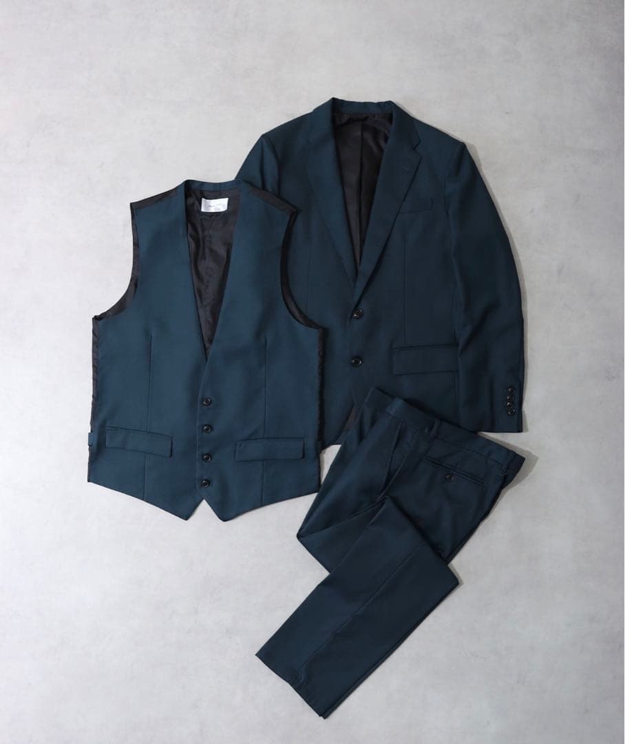 ダークグリーンタキシード/スリーピース/結婚式・二次会・前撮りなど