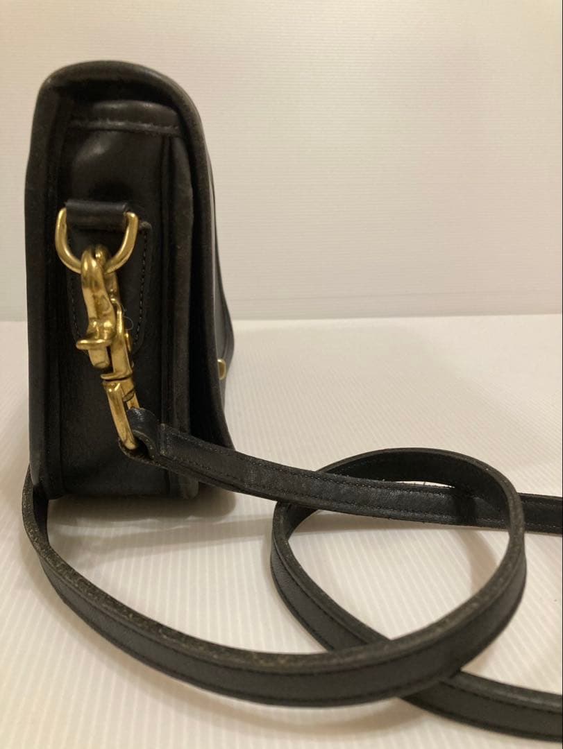 COACH オールドコーチ ショルダーバッグ　レザー　黒　ターンロック USA