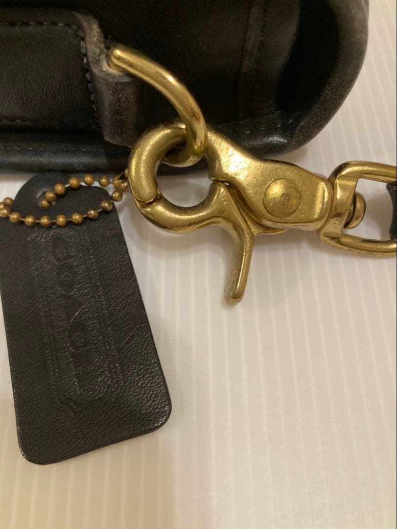 COACH オールドコーチ ショルダーバッグ　レザー　黒　ターンロック USA