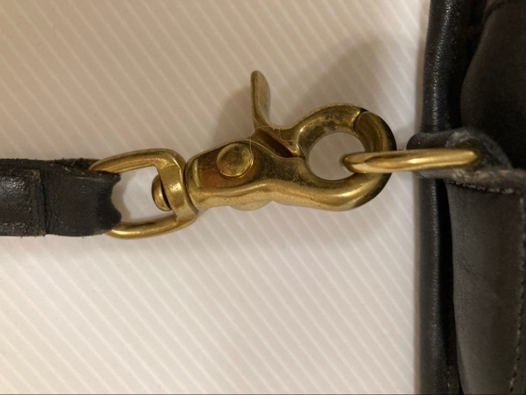 COACH オールドコーチ ショルダーバッグ　レザー　黒　ターンロック USA