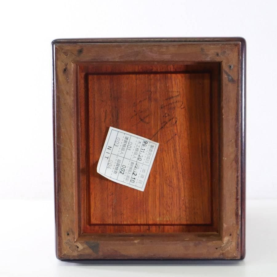 値下高級銘木 唐木 花梨無垢 螺鈿細工 葡萄図 小抽斗 5段 小箪笥 小引き出し