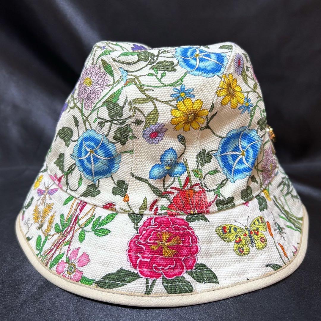 GUCCI グッチ ハット 花柄 フローラ GG金具 ロゴ