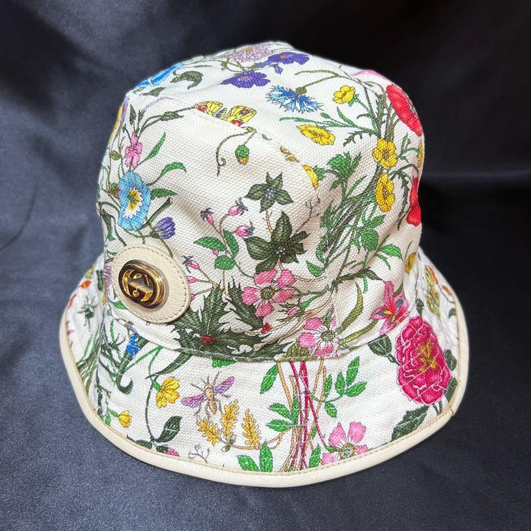 GUCCI グッチ ハット 花柄 フローラ GG金具 ロゴ