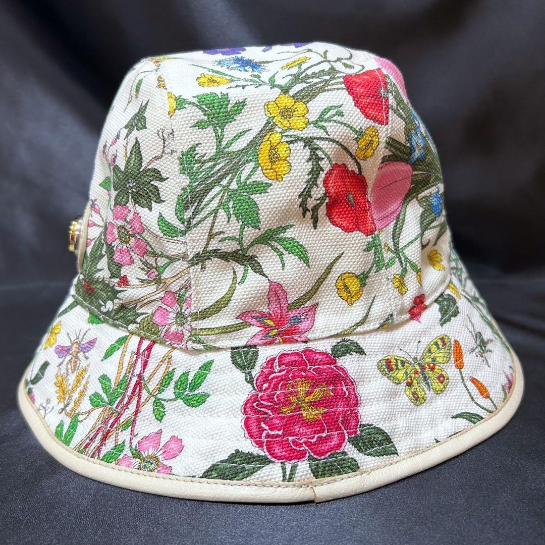 GUCCI グッチ ハット 花柄 フローラ GG金具 ロゴ