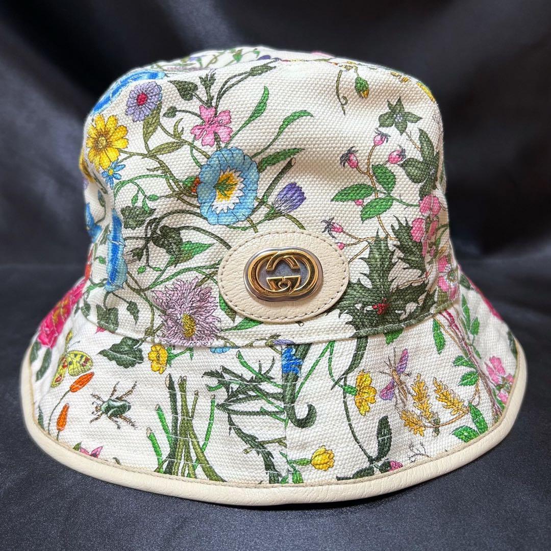 GUCCI グッチ ハット 花柄 フローラ GG金具 ロゴ