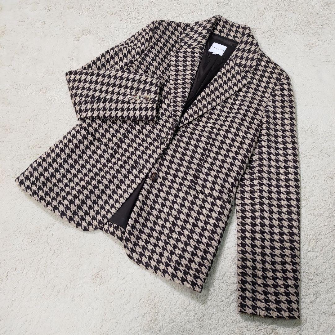 CELINE レクタングル ハウンドトゥース ジャケット