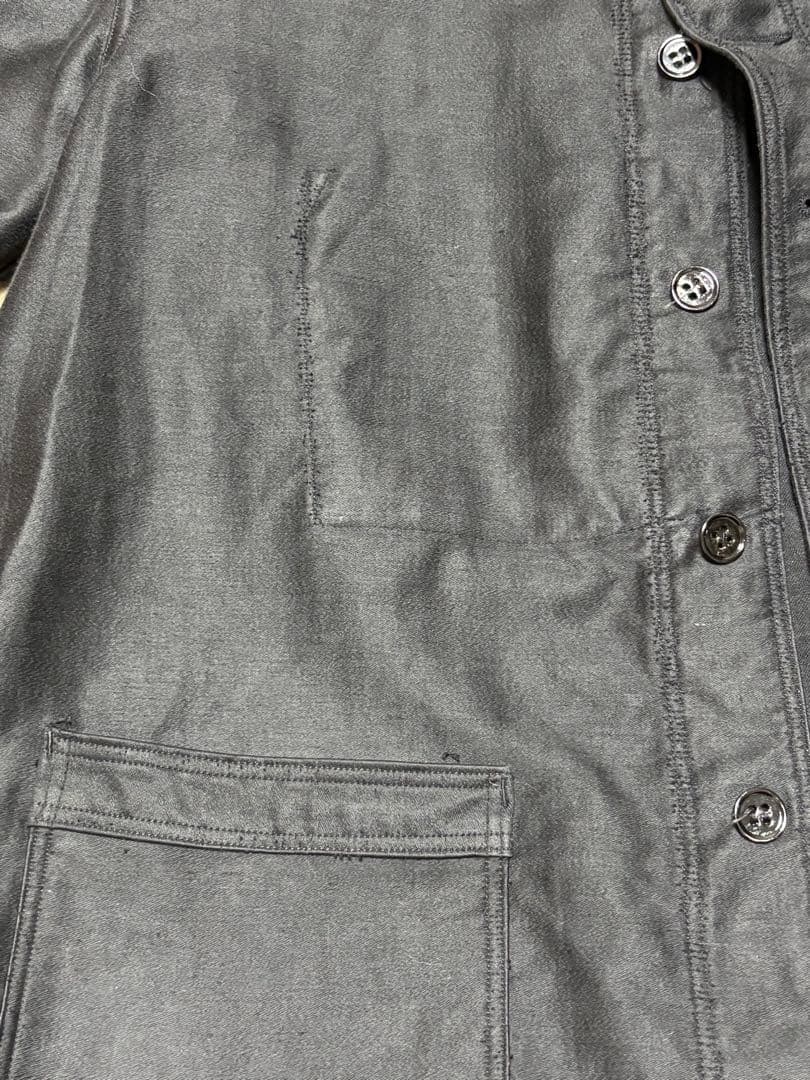 ブラックモールスキンジャケット フレンチヴィンテージ ユーロヴィンテージ