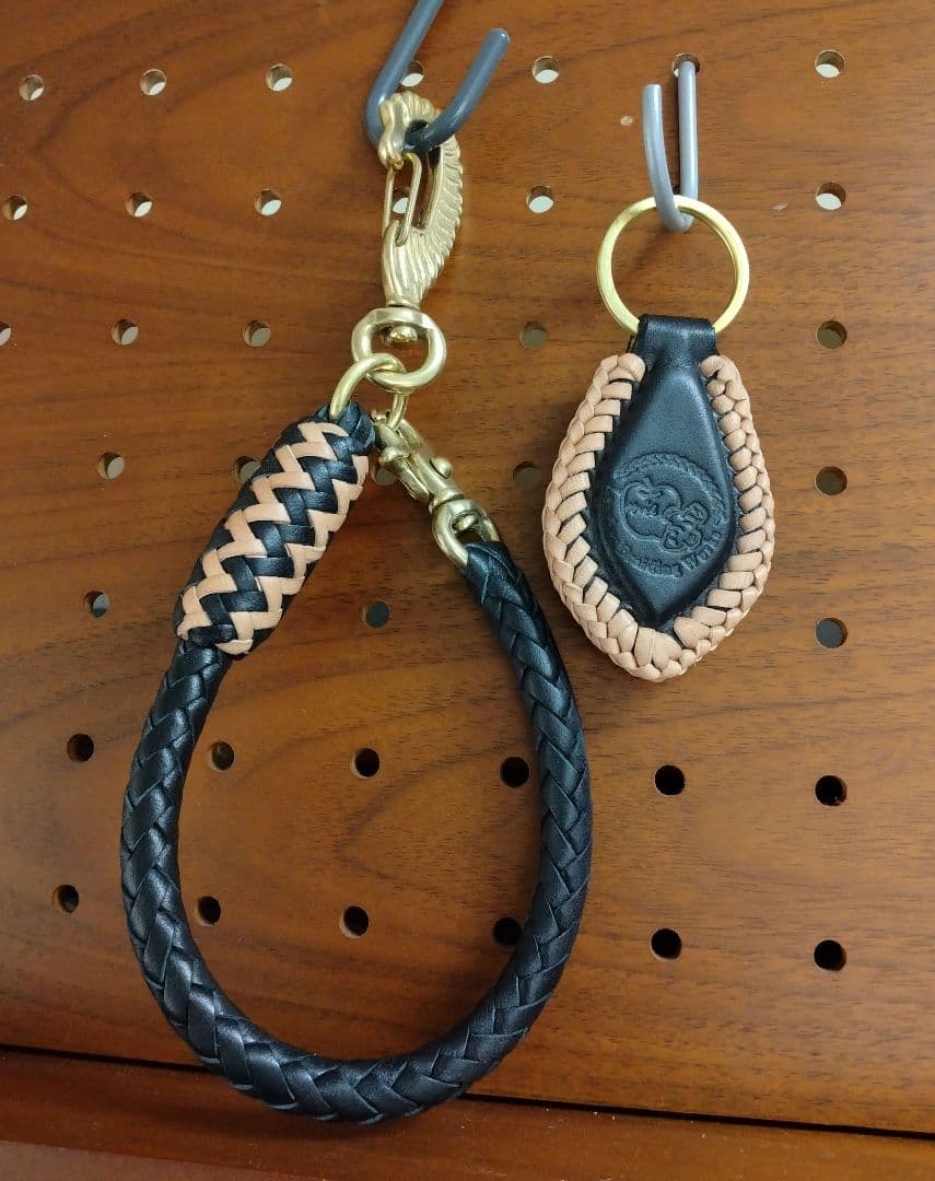 ★Gオリ様★ウォレットロープ＆革編みキーホルダー☆栃木＆ハーマンオークレザー