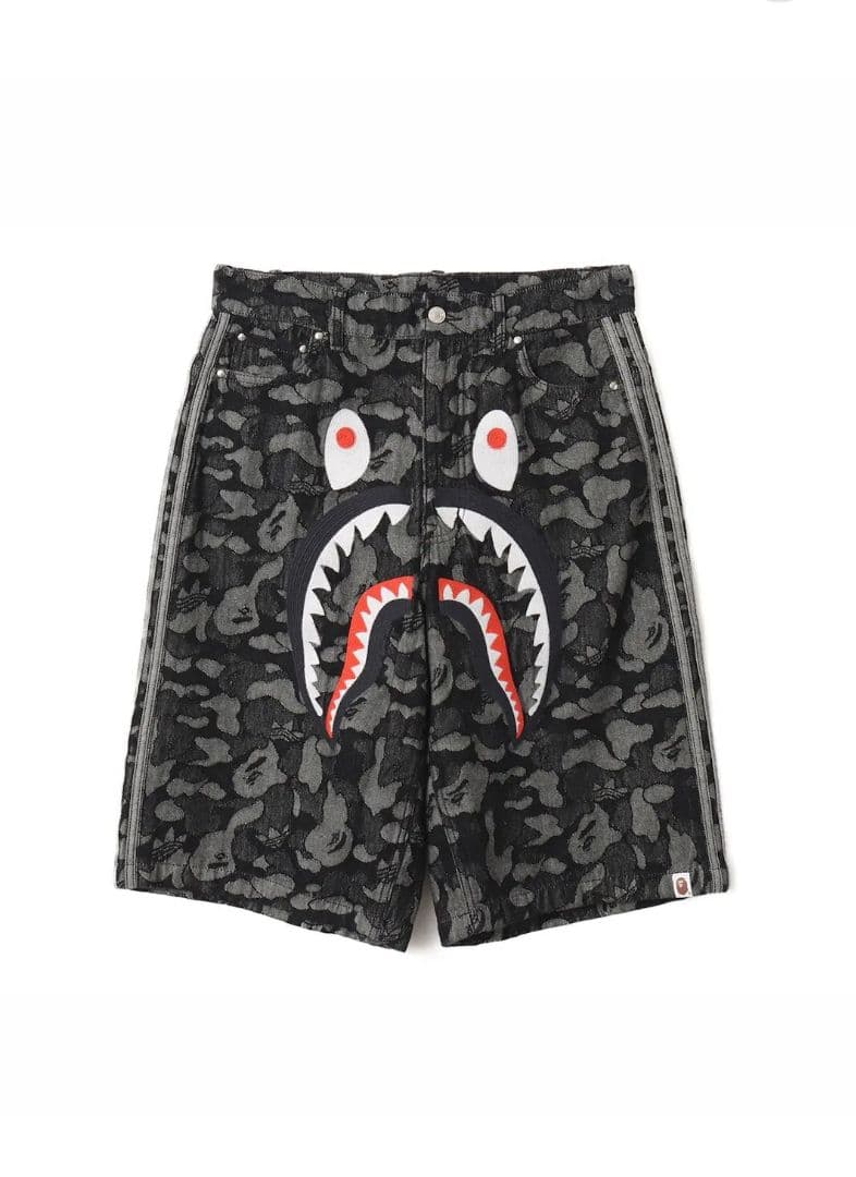 adidas SHARK DENIM JORTS BAPE ブラック