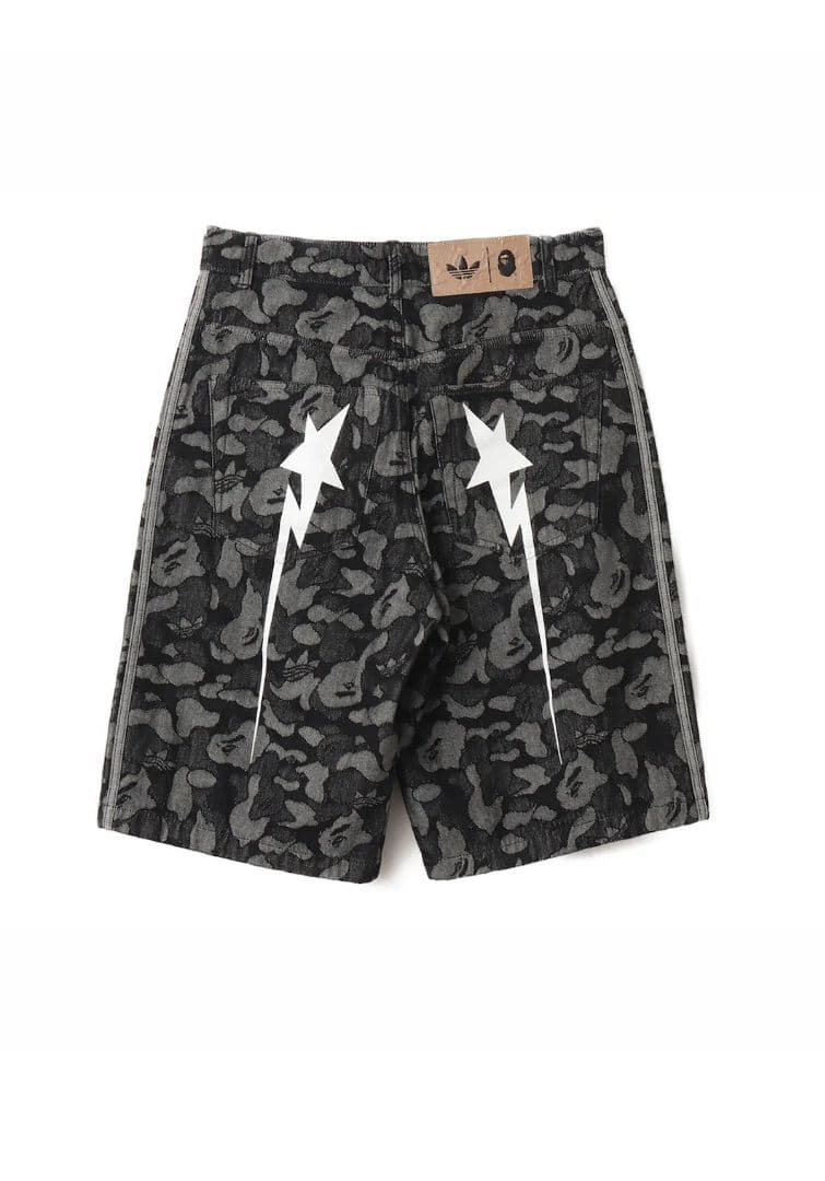 adidas SHARK DENIM JORTS BAPE ブラック