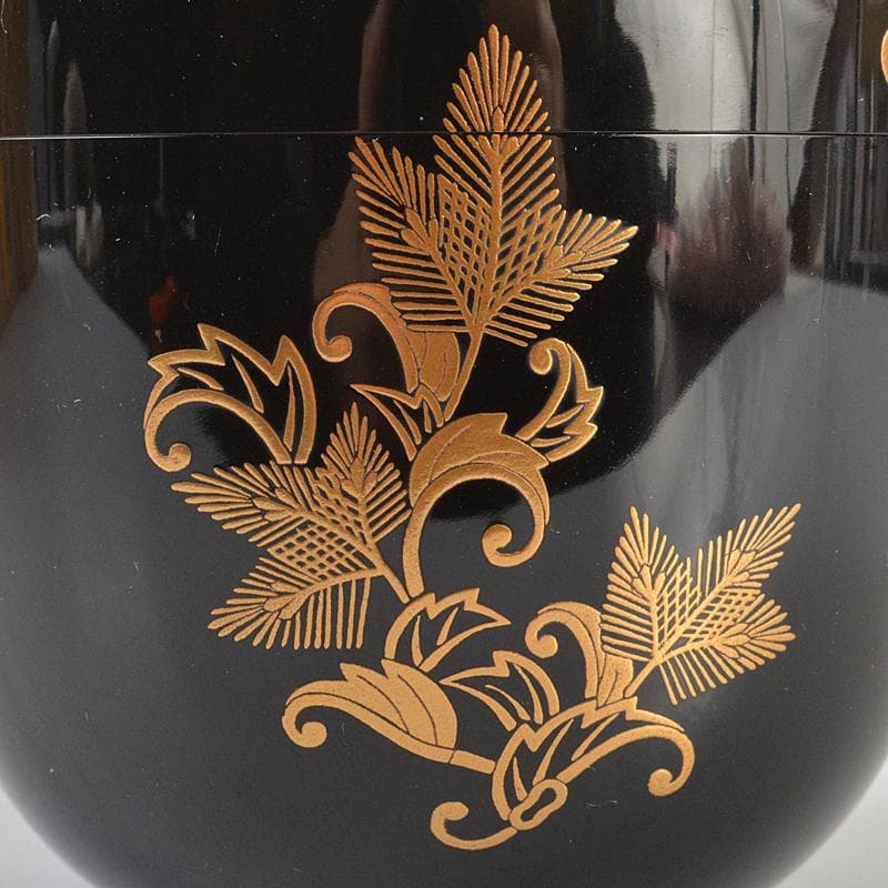 いずも渡辺松悦作　松唐草蒔絵　大棗　堀内宗完(兼中斎)極め箱　DR7197